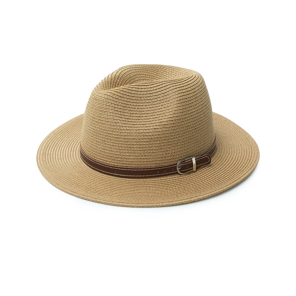 4499 Fedora Sun Hat Fine Braid Wide Brim UPF 50+ Straw Panama Hat Medium